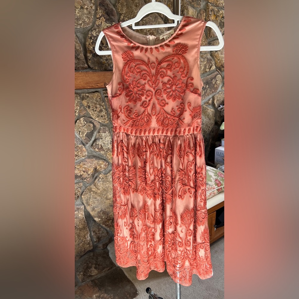 Sundance red embroidered dress size 4